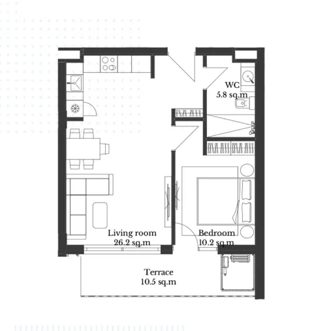 1-Schlafzimmer Apartment