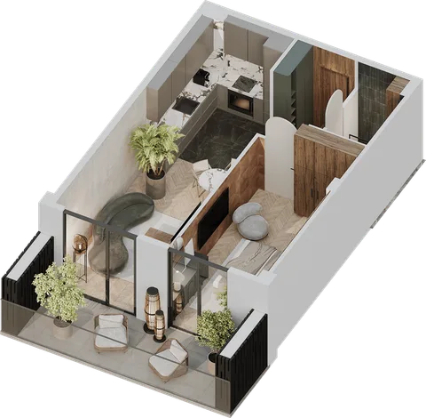 1-Schlafzimmer Apartment