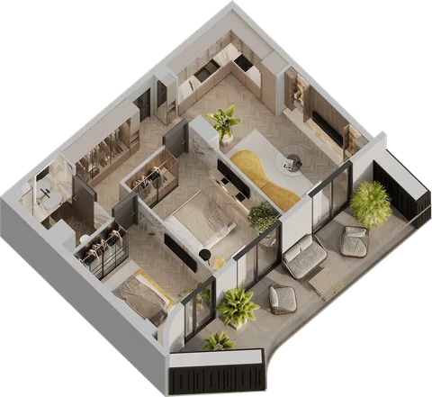 2-Schlafzimmer Apartment