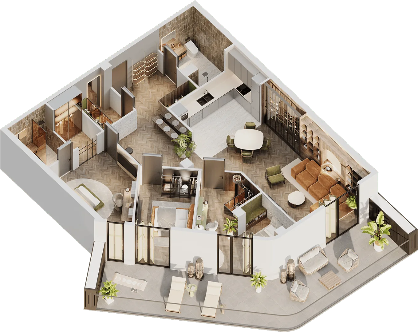3-Schlafzimmer Apartment