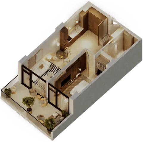 1-Schlafzimmer Apartment