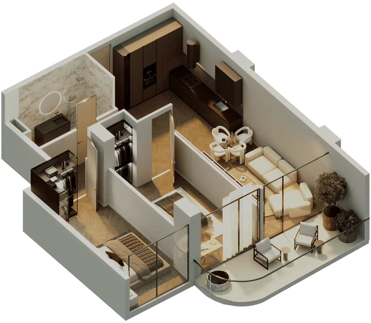 2-Schlafzimmer Apartment