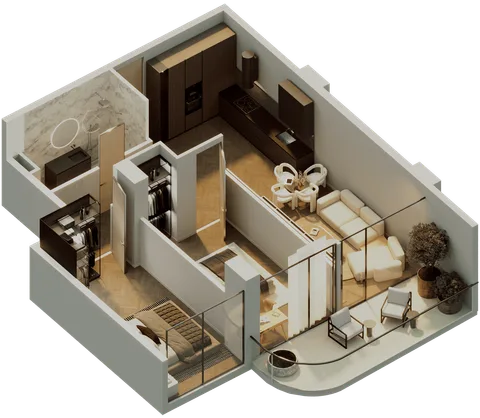 2-Schlafzimmer Apartment