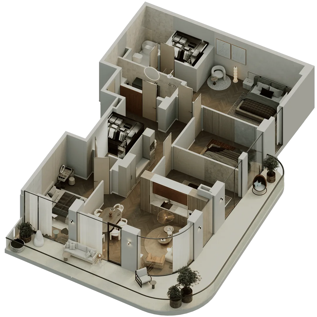 4-Schlafzimmer Apartment