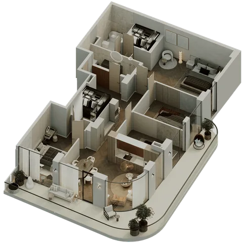 4-Schlafzimmer Apartment